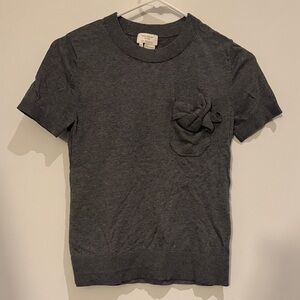 Kate Spade Charcoal Knit Top silk blend size xs